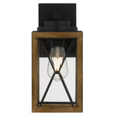 Telbix Lighting Outdoor Wall Lights Mallory Outdoor Wall Light Small, Large in Black Sand / Wood Colour Lights-For-You